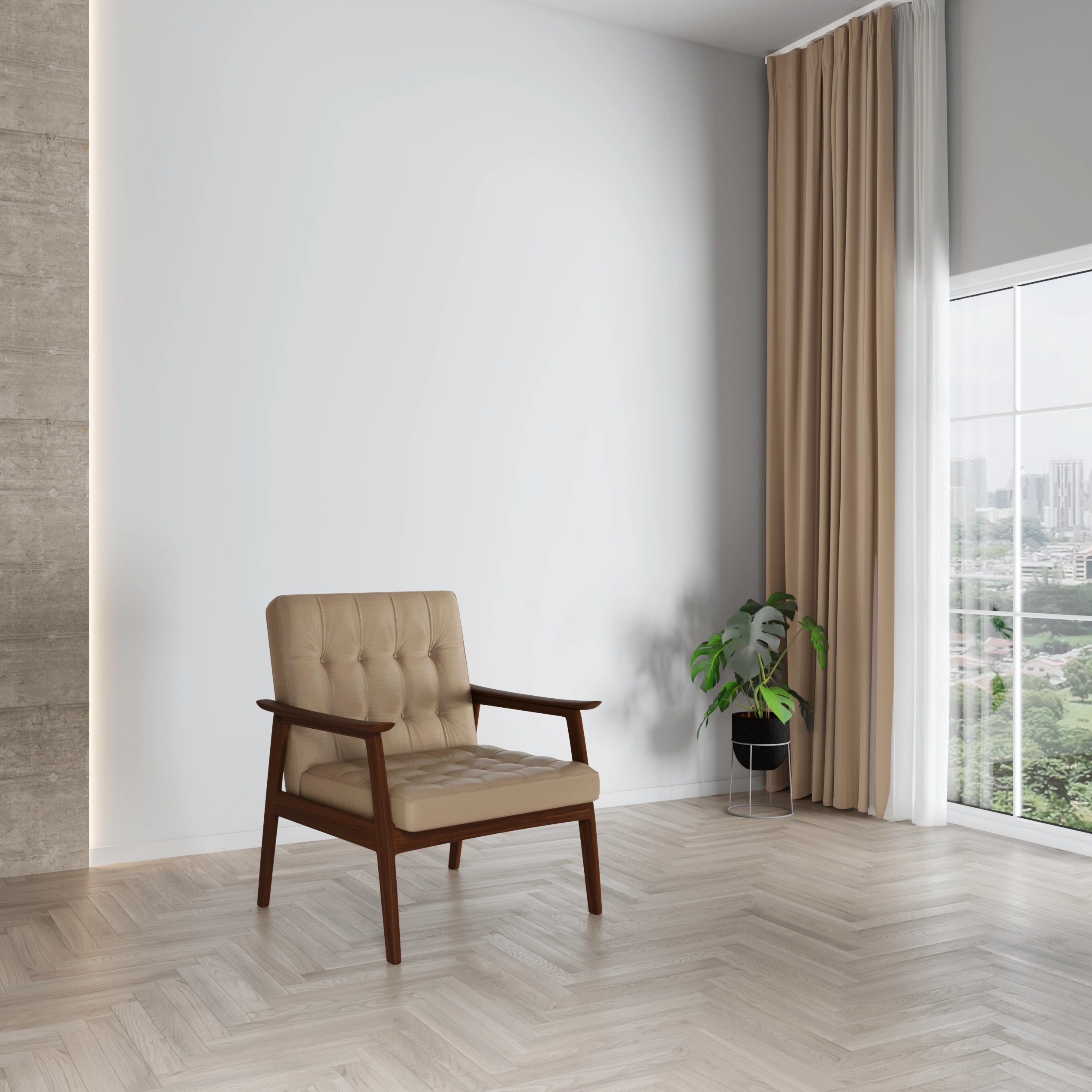 Wooden Arm Chair for Living Room, Outdoor, Balcony