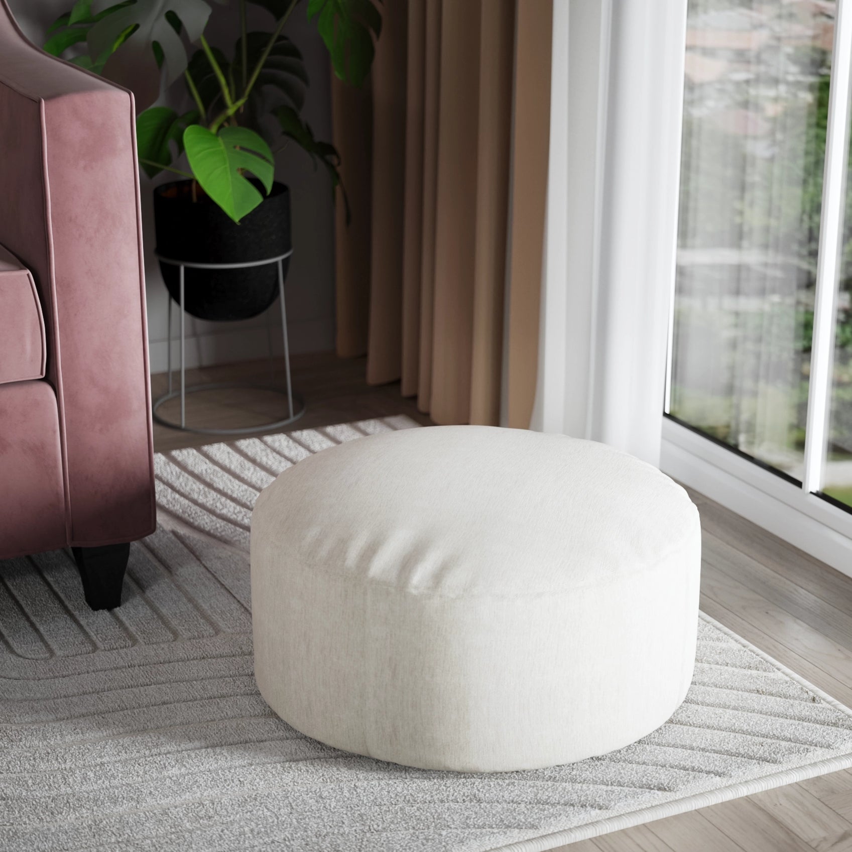 Faux Leather Pouffe