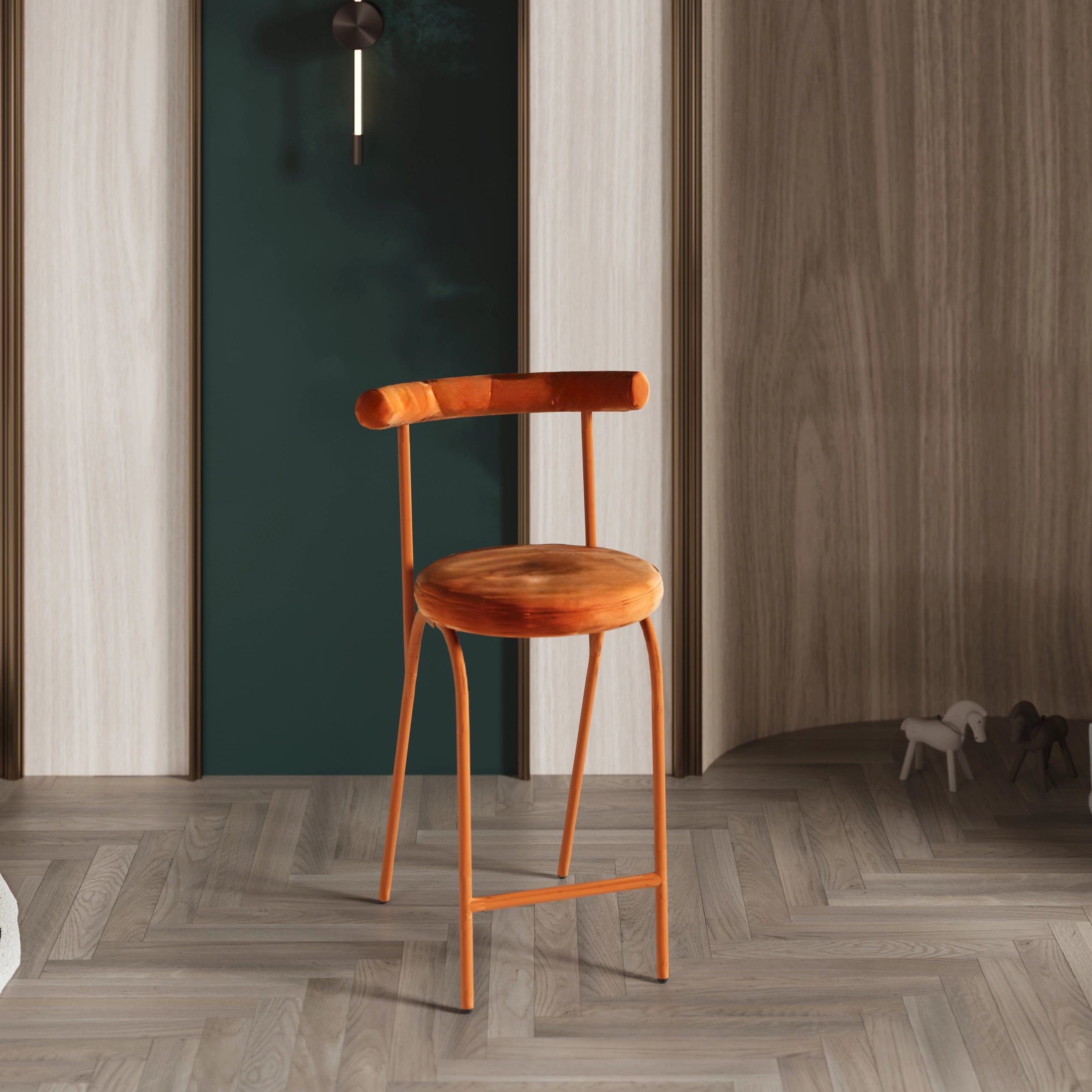 Plush Velvet Bar Stool