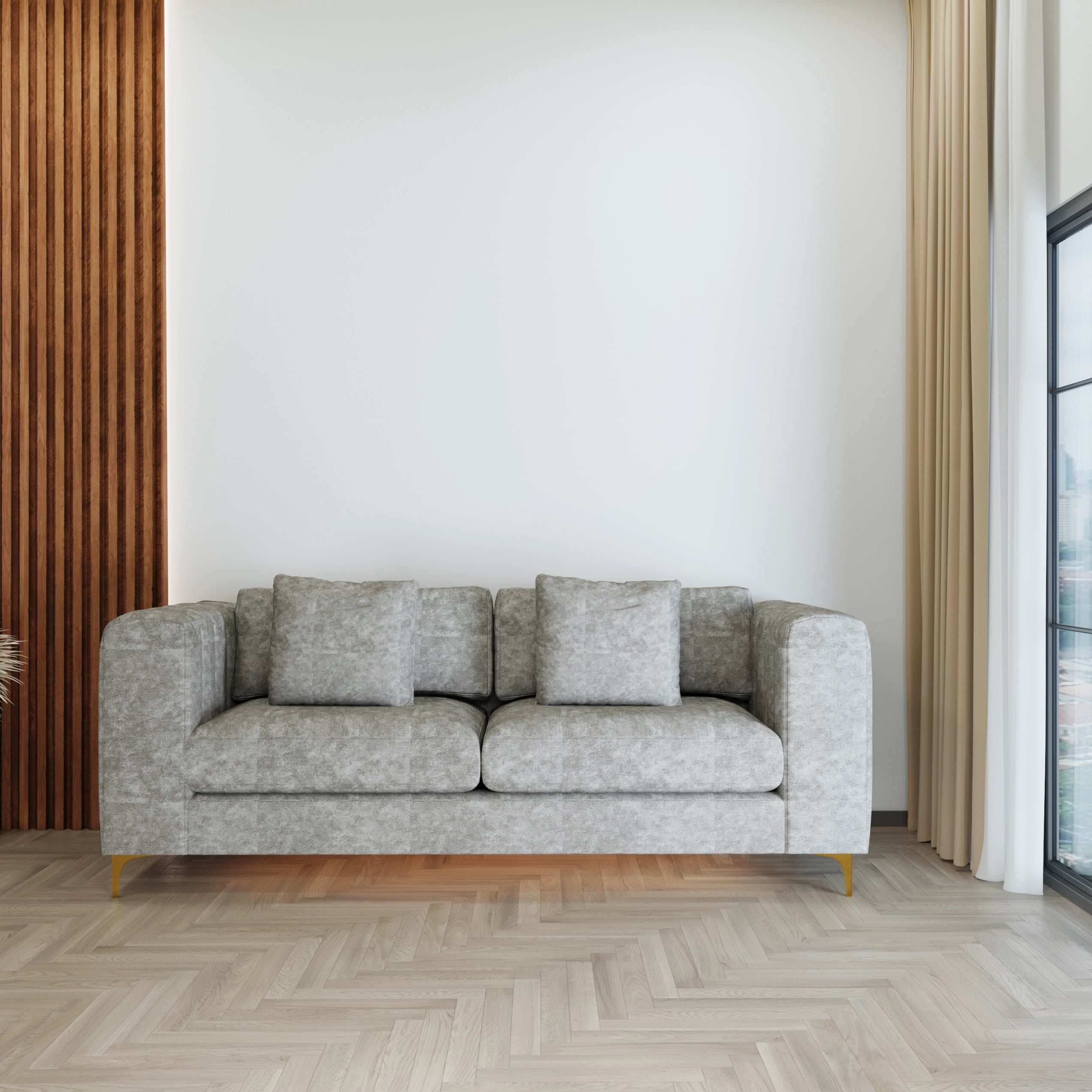 Textured 3-seater sofa set with plush cushions