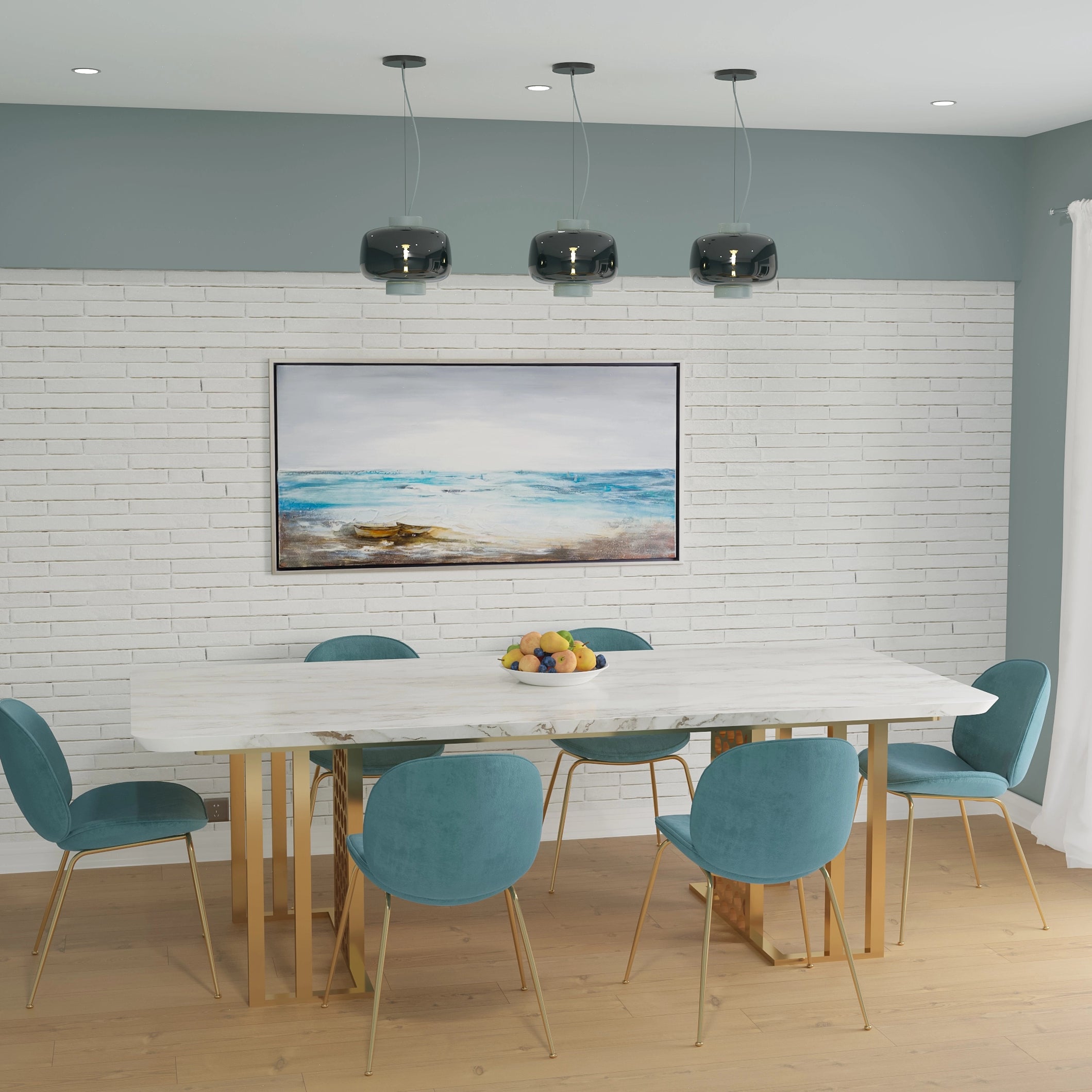 PVD Coated Marble Dining Table