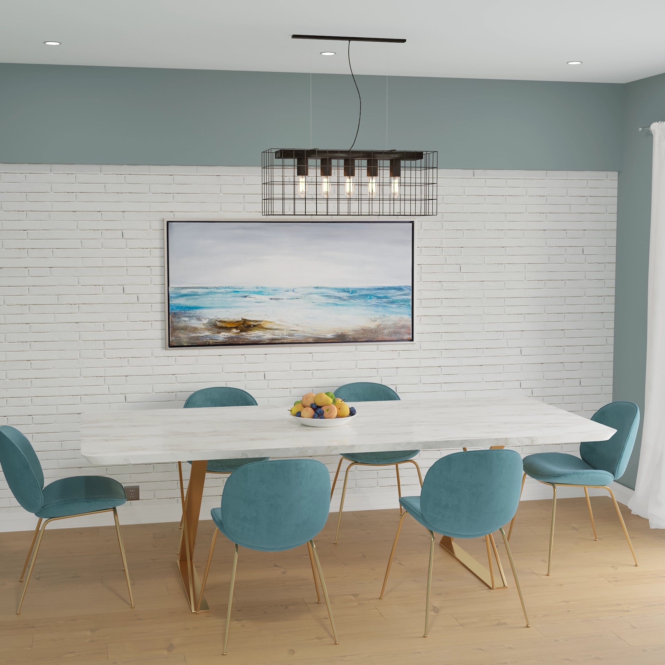 Simple 6-seater Marble Dining Table