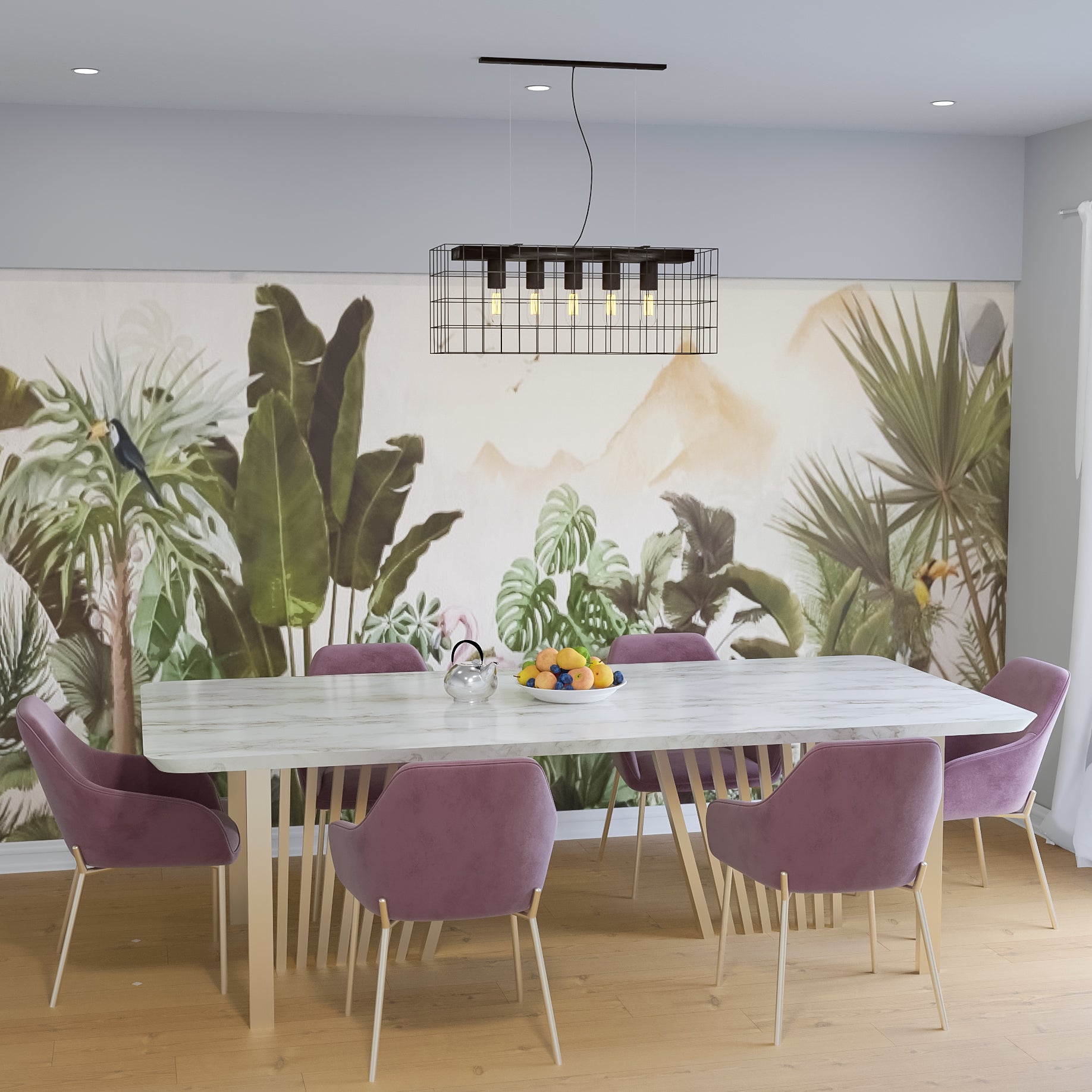 Rectangular shaped Marble Dining Table 6-Seater