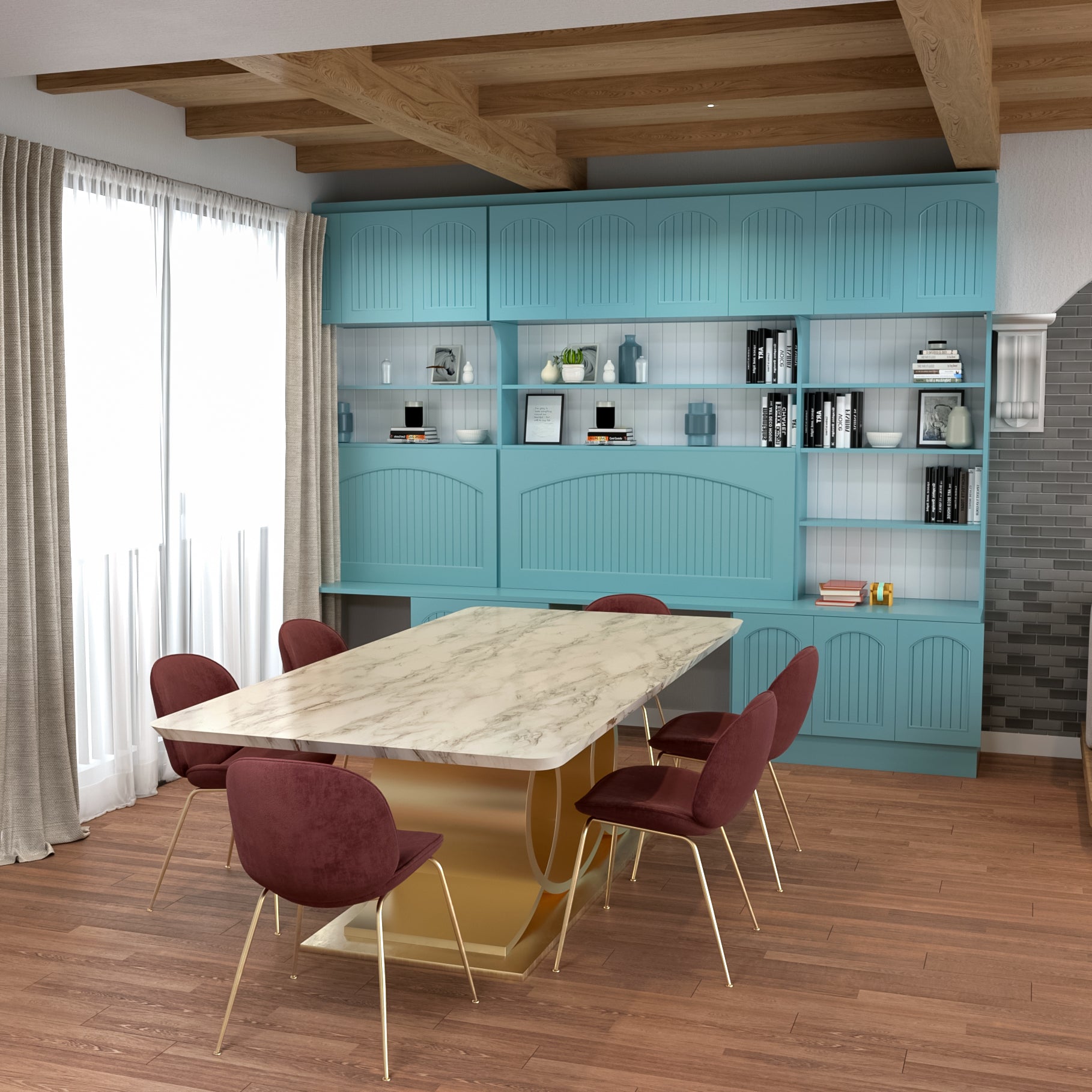 Velvet Chairs Dining Table Set